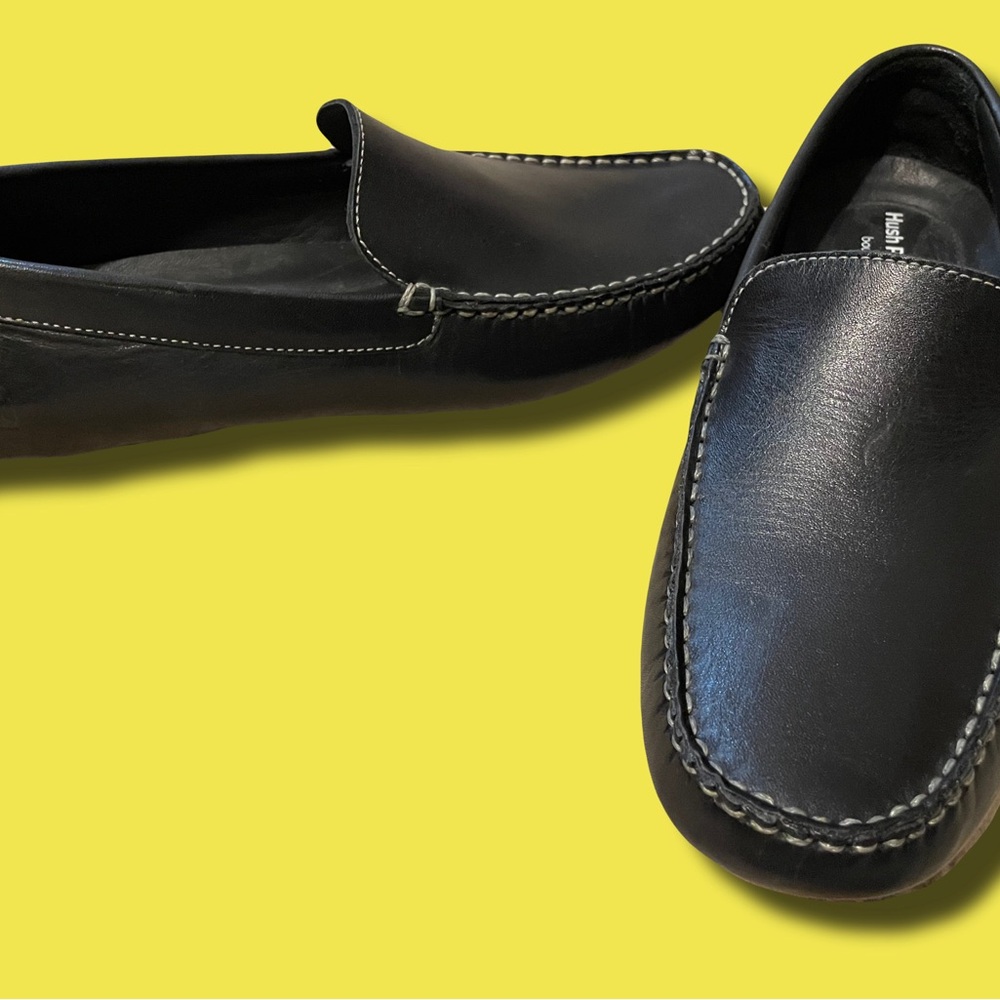 Hush Puppies - Black slip on Leather Loafers - Picture 4 of 5